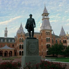A statue on the Baylor University campus