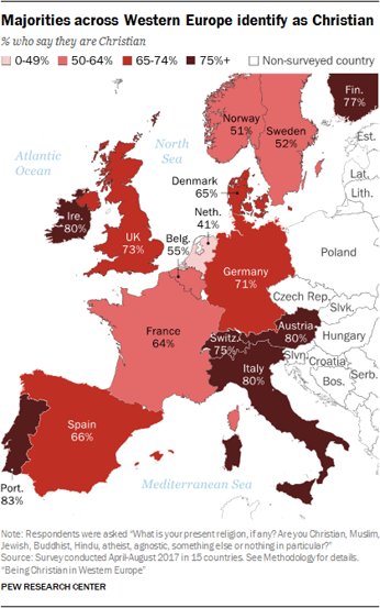Map image from the Pew Research Center study