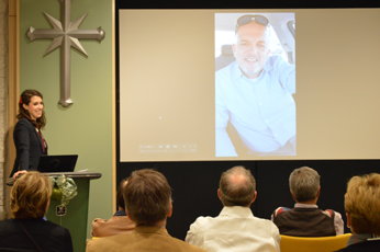 A video message being shown