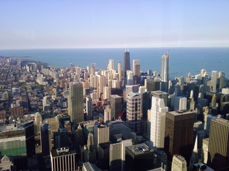 The view from the Willis (or Sears) Tower in Chicago.