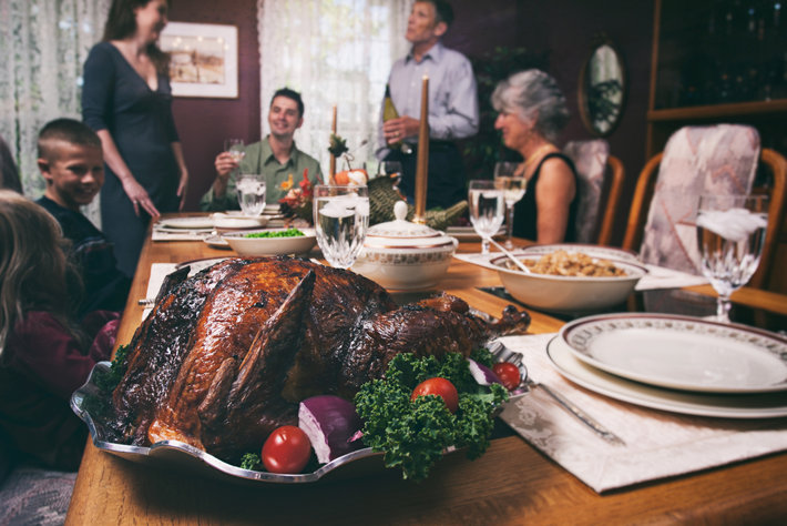 A family turkey dinner