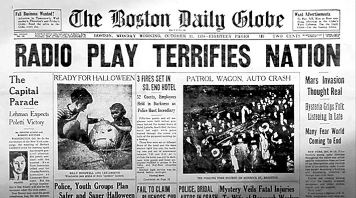 Boston Globe on War of the Worlds scare