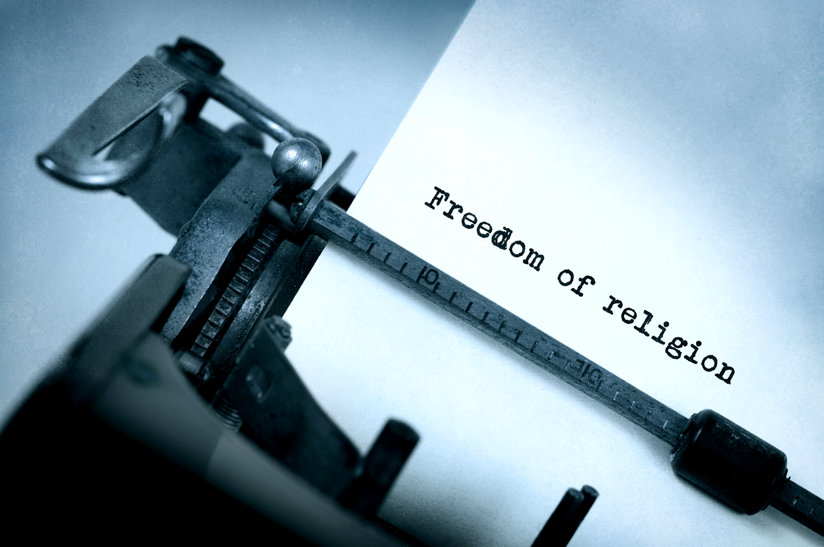 Freedom of religion words on page