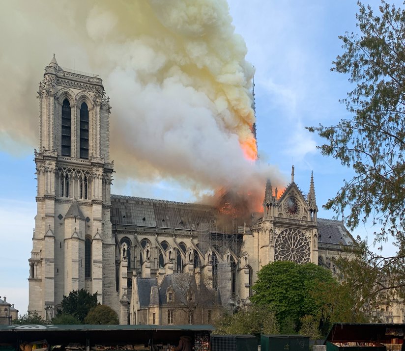 Cathedral on fire