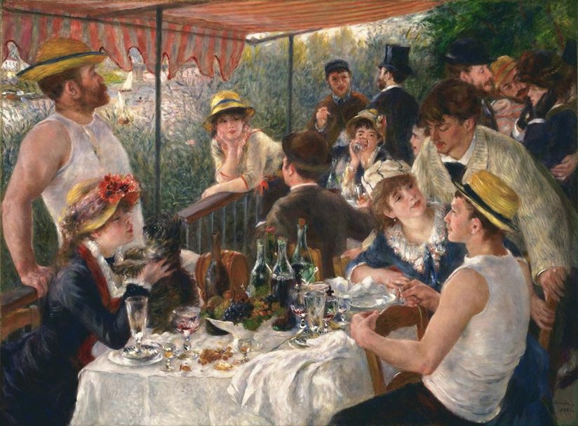 Friends at a party by the shore