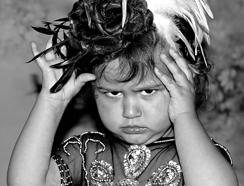 Girl sulking