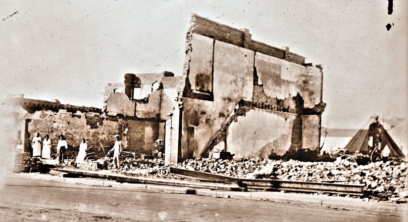 Burned building