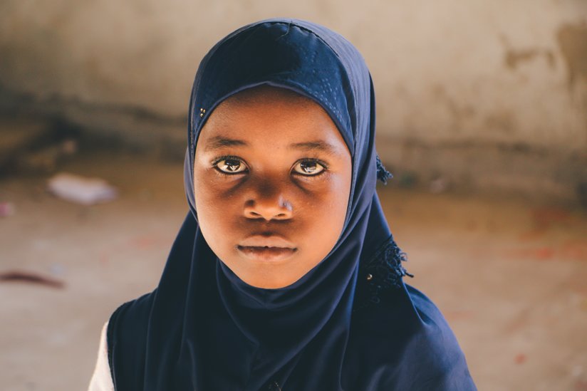 Little girl wearing a hijab