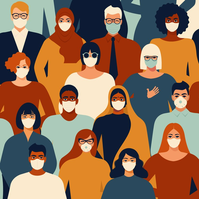 People with masks
