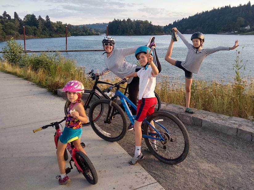 Children on bikes