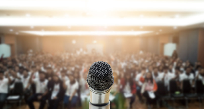 Microphone and audience