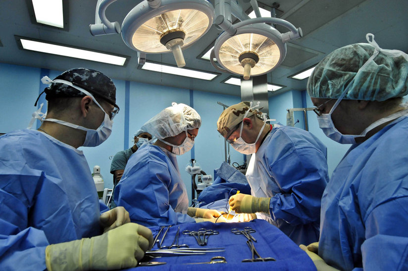 Doctors performing surgery