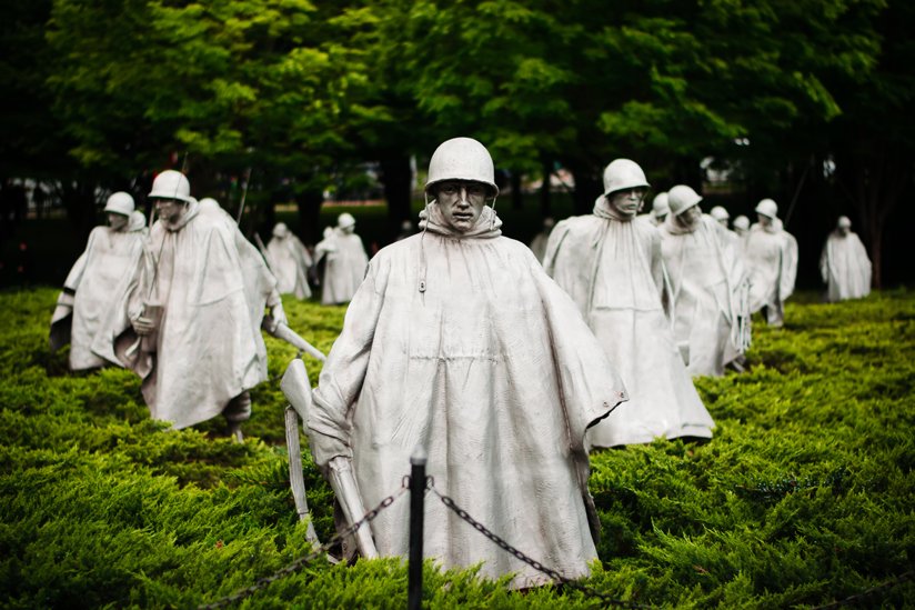 Statues of men advancing