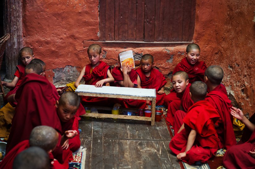 Boys in red robes