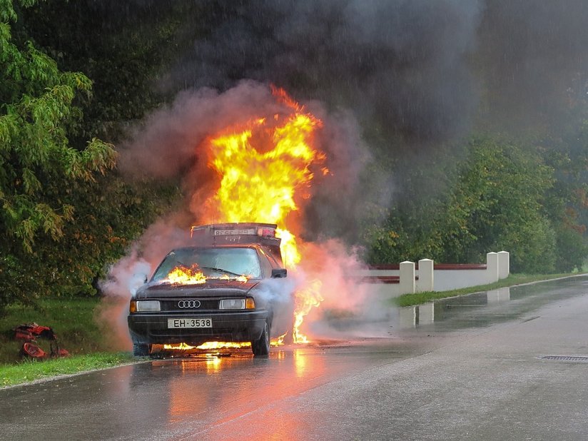 Car on fire