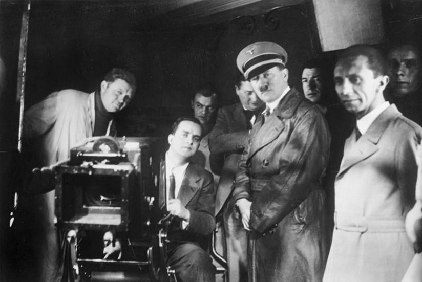 Hitler and Goebbels visiting a German film studio